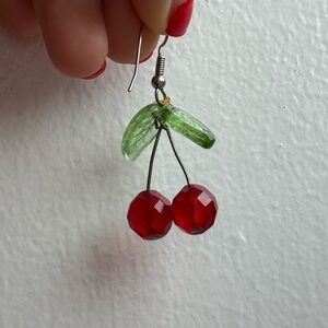 Beaded Cherry Earrings